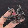 Rhodonite Pendant Copper Wire Wrapped Pendant Gemstone Jewelry Handmade Pendant Designer Jewelry Butterfly Pendant Copper Jewelry For Gifts