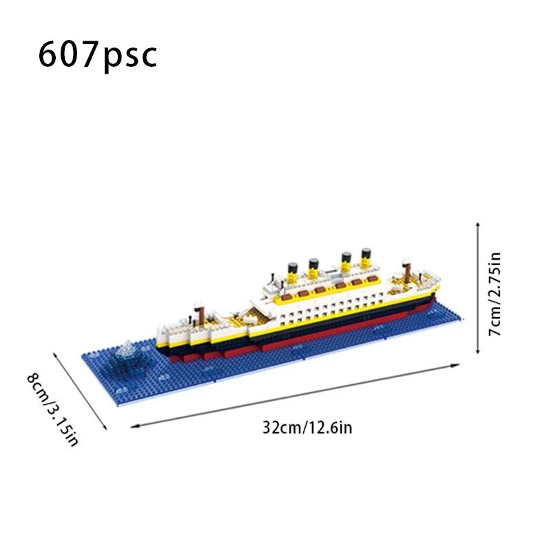 Micro Diamond Small Particle Titanic Building Block Iceberg Scene Desktop Model Boy And Girl Puzzle Assembly Toy