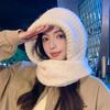 Scarf Integrated Hat Women's Winter Warm Knitted Wool Hat Fashion Hat