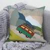 Decorative Cushion Covers Camping Bus Printed Pillow  Home Sofa Throw