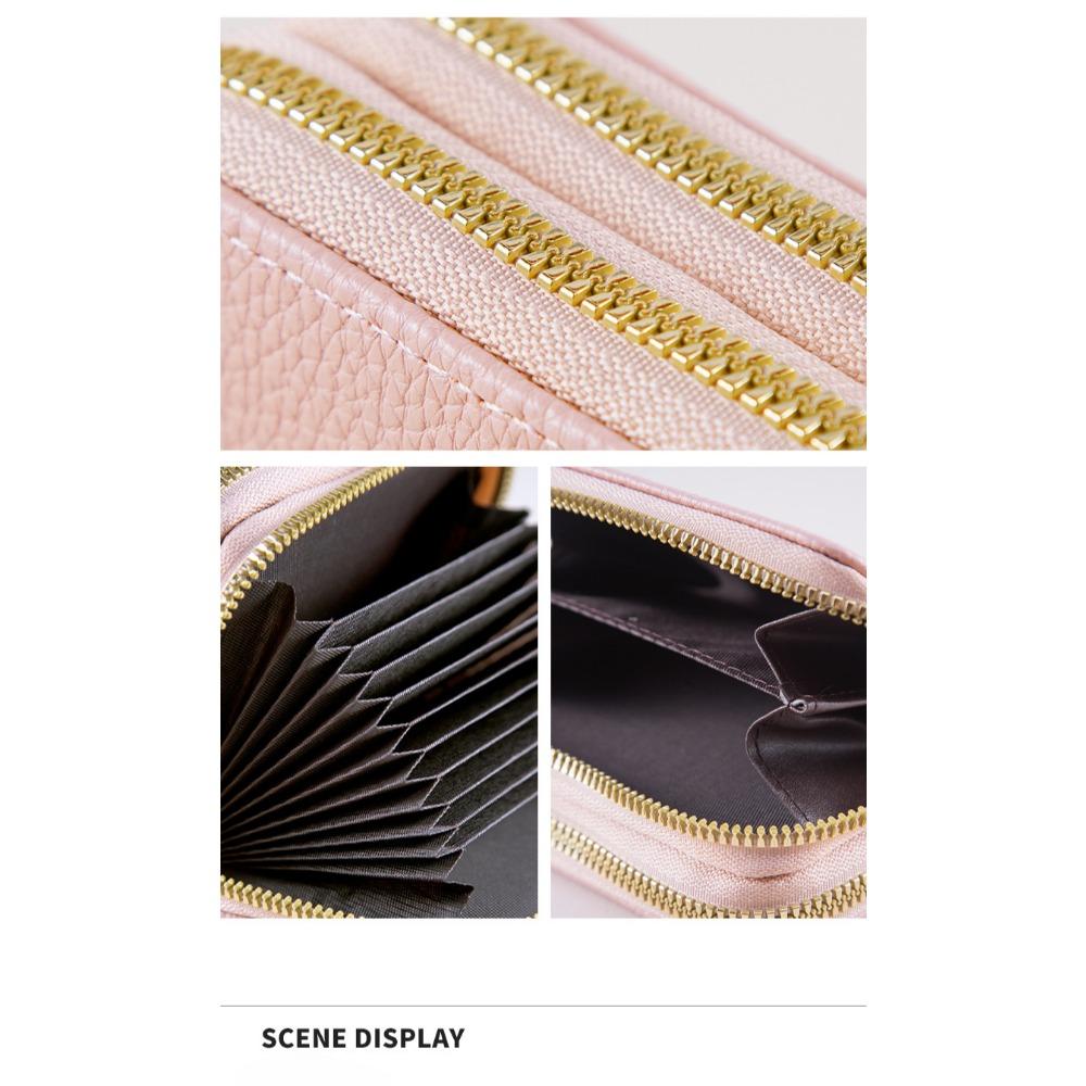 Двухслойная женская сумка для документов на молнии, многофункциональная и с несколькими отделениями для удостоверения личности