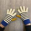 Зимние флисовые и утолщенные перчатки с сенсорным экраном, цветные блоки, в полоску, для девочек, корейская версия, милые студенческие, для велоспорта, теплые перчатки