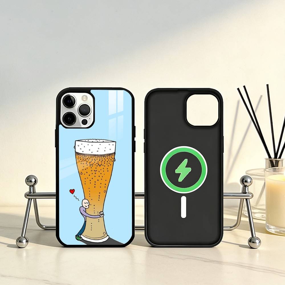Beer Alcohol CHEERS Phone Case For iPhone17,16,15,14,13,12,11 Plus,Pro Max Magnetic For Magsafe Wireless Charging