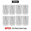 DSYCAR 8Pcs Car Tire Valve Stems Cap Tire Valve Cap Aluminum Car Dustproof Wheel Stem Air Valve Caps