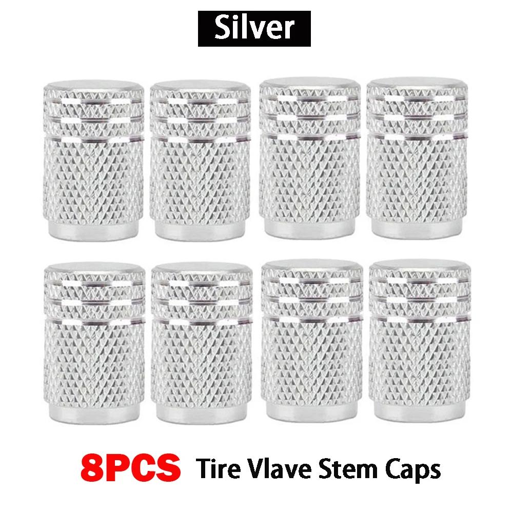 DSYCAR 8Pcs Car Tire Valve Stems Cap Tire Valve Cap Aluminum Car Dustproof Wheel Stem Air Valve Caps