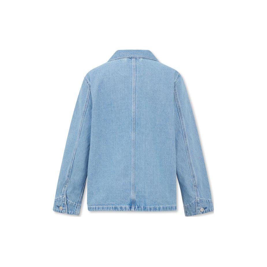 Джинсовая куртка Levis Solid Color Multi-Pocket Straight Cut с длинным рукавом и одной пуговицей, мужские куртки, светло-голубые, A6190-0001