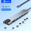 USB-хаб 8-в-1 Type C 3.1 с HDMI 4K, док-станция USB 3.0, разветвитель Type C с RJ45, кардридером SD/TF, PD для ноутбука