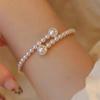1pc Elegant Adjustable Faux Pearl Beaded Bracelet for Women, Geometric Design, Sophisticated Stylish Accessory for Daily Use, Parties, and Vacations