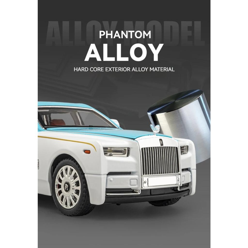 1/18 Rolls-Royce Phantom Model Car, Zinc Alloy Pull Back Toy Diecast Car with Sound and Light, Realistic Modeling Model Toy111