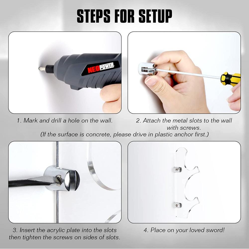 1 пара прозрачных акриловых подставок для световых мечей, настенные держатели