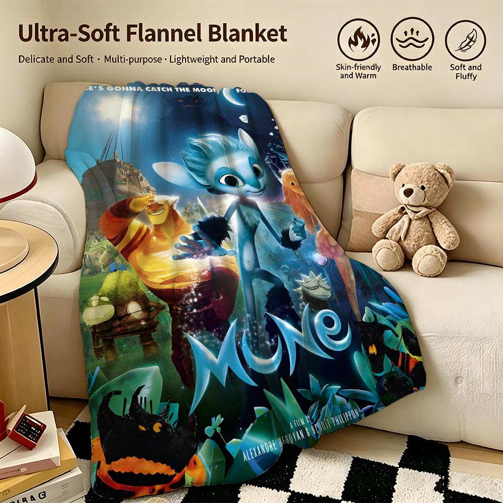 movie MMune Guardian of the Moonn Throw Warm Soft Flannel Blanket Multiuse for Sofa Bed Camping Travel Nap
