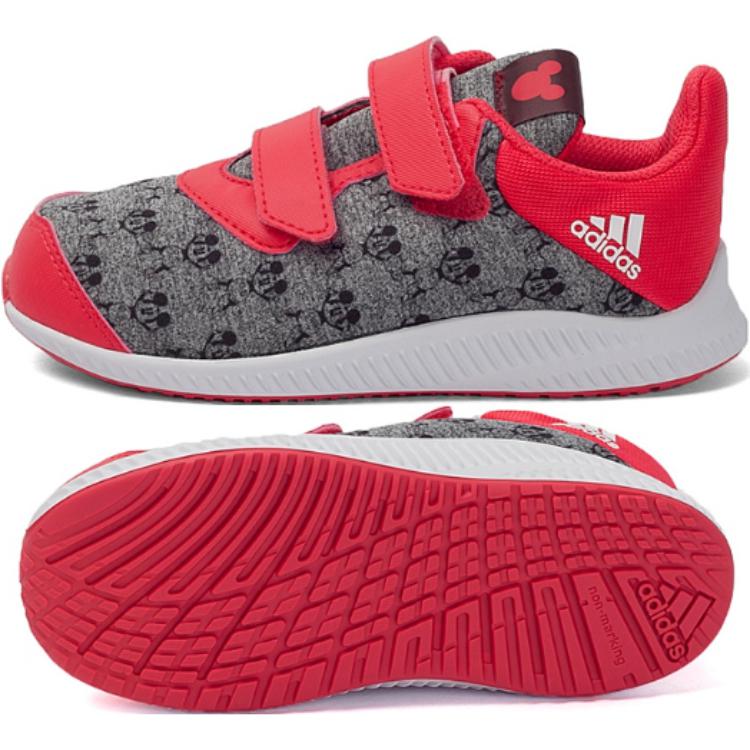 Adidas Fortarun Slip Resistant Abrasion Resistant Low top Toddler Shoes Gray Red Infant And Toddler BA9911