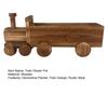 Train Flower Pot Wooden Vintage Bonsai Planter Home Garden Decor Rustic Plant Pot with Drainage Hole for Patio Balcony