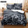 City View 3D Digital Bedding Sets Home Bedclothes Super King Cover Pillowcase Comforter Textiles Bedding Set  Bed Cover Set