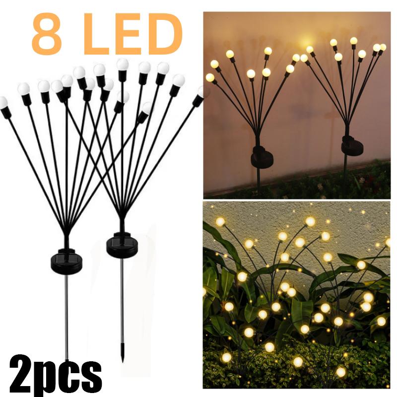 10/8/6 светодиодных солнечных фонарей, уличные светильники со светлячками, садовые украшения, водонепроницаемые фейерверки для сада, дома и газона, Новый год, Рождество