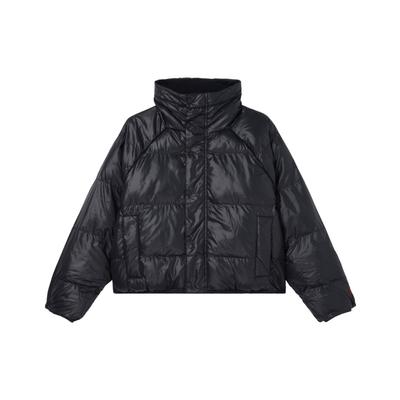 Теплая хлопковая куртка с длинным рукавом, женские куртки, черная DN9693-010