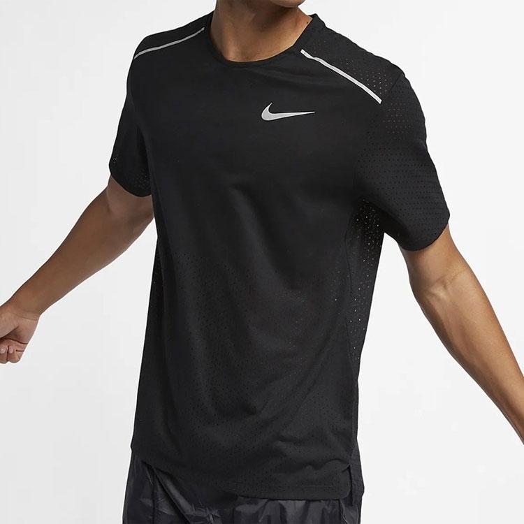 Nike Мужская черная футболка с коротким рукавом для бега Dri-FIT CT7750-010