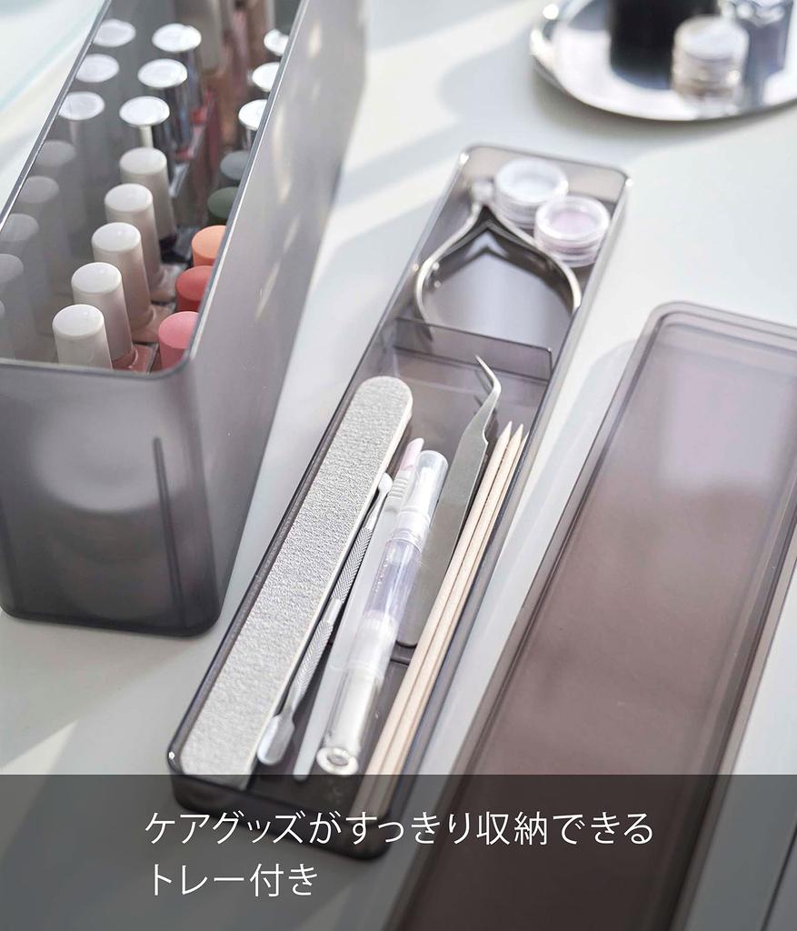 Yamazaki Jitsugyo 8063 Кейс для хранения ногтей, черный, Ш33 x x В12 см, башня, большая емкость, для хранения средств по уходу за ногтями, для хранения лака для ногтей, прибл.. Д7.7