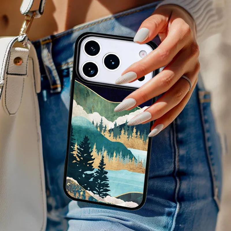 Мягкий чехол для телефона Star Lake Mountain для iPhone 17 Air 14 15 13 12 Max Чехол для Apple 16e 11 Pro Max Plus Coque