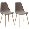 Set of 2 Vintage Style "Marylin" Chairs with Imitation Beech Wood Legs Atmosphera - Taupe