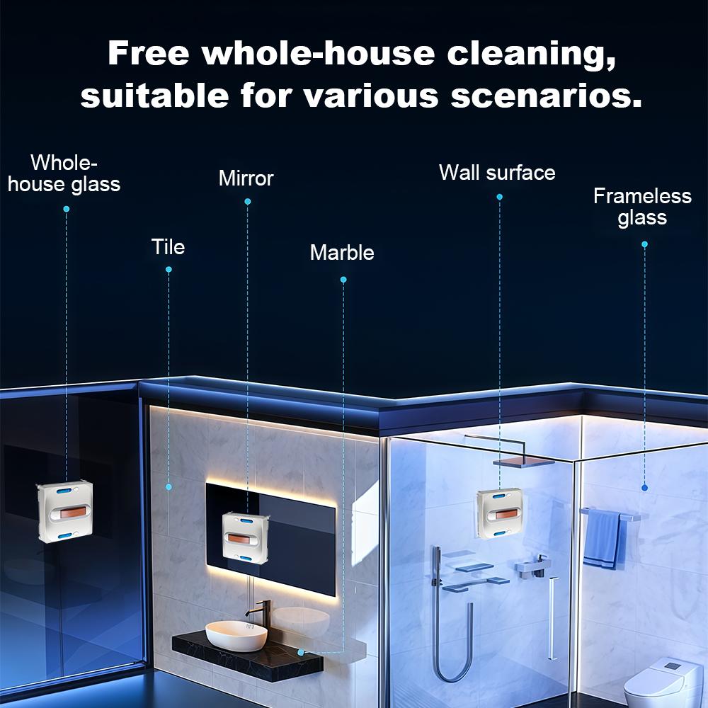LIECTROUX S11 Robot Window Vacuum Cleanerr 4-Way Spray,Laser Sensor,Auto Glass Wet Mop,Home Floor Window Cleaning Robot