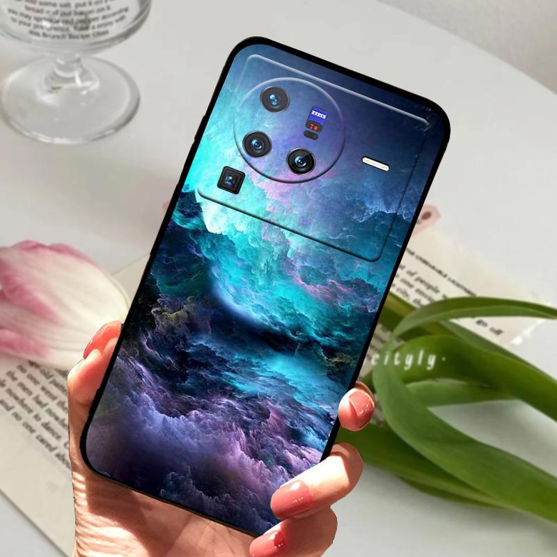 Мягкий силиконовый чехол для vivo X80 Pro 5G Coque X 80 Модный ТПУ чехол для телефона для Vivo X70 Pro Ударопрочный бампер Ракушки Милый мультяшный