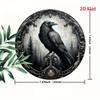Vintage Crow Wreath Round Aluminum Sign