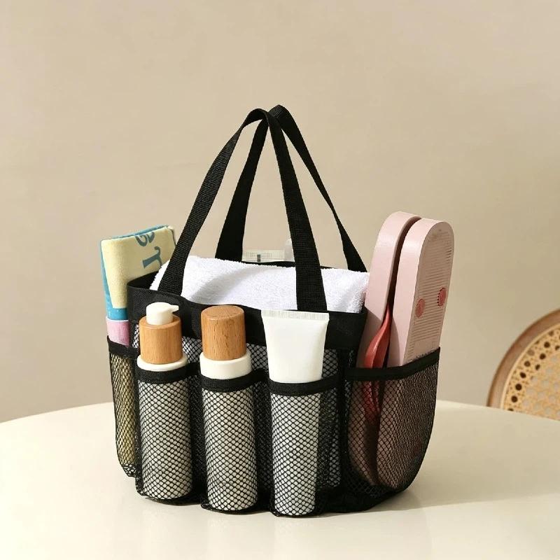 Portable Mesh Tote 1Pcs Waterproof Organizer Bag for Travel Camping Dorm Bathroom Storage