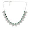 Комплект дизайнерского ожерелья Estele с родиевым покрытием CZ Green Glory и камнями зеленого цвета для женщин