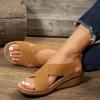 Женская обувь Новые сандалии Туфли с открытым носком Женская обувь в стиле ретро Женские сандалии на толстой подошве Платформа Удобная обувь больших размеров