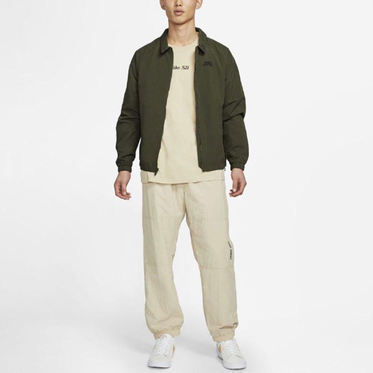 Nike Куртки Мужские Зеленые Лацканы Умеренные Рабочая одежда CV4306-325