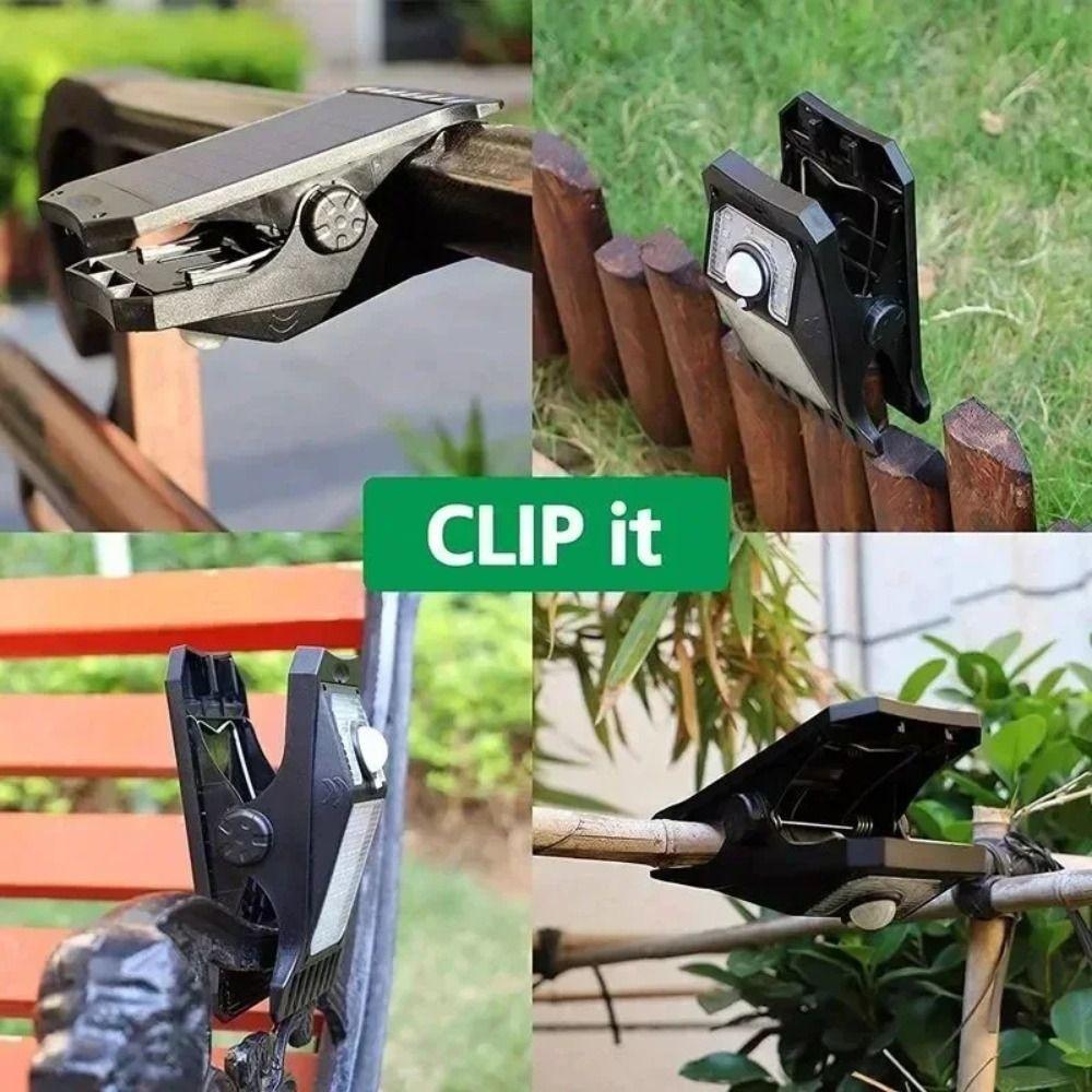 Body Sensor Solar Garden Lamp 3 Modes LED Wall Light Multifunctional Solar Clip Light Home
