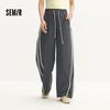 Женские летние свободные повседневные брюки Semir с кулиской и фактурой, длинные