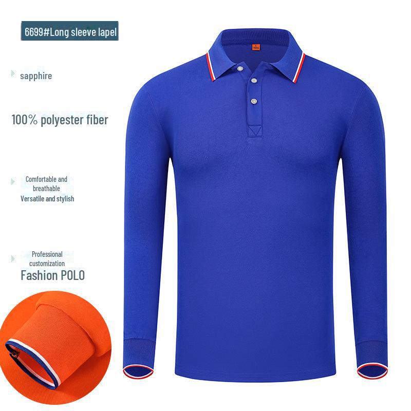 Рубашка поло с фирменным логотипом, с длинным рукавом, осень/зима, культурная рекламная рубашка