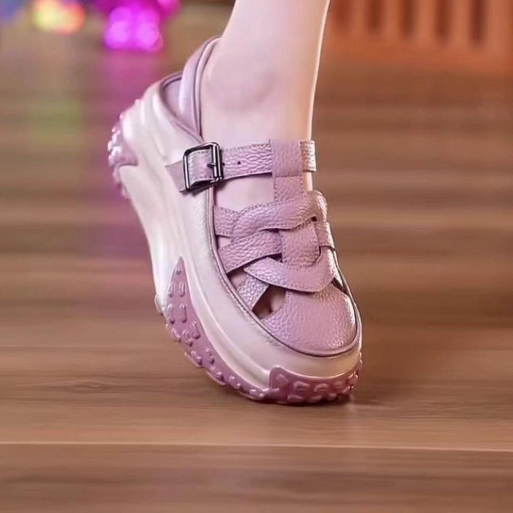 Дезодорирующие кроссовки на толстой подошве будут популярны весной и летом 2024 года, дышащая повседневная обувь, новые универсальные сандалии с вырезами для женщин