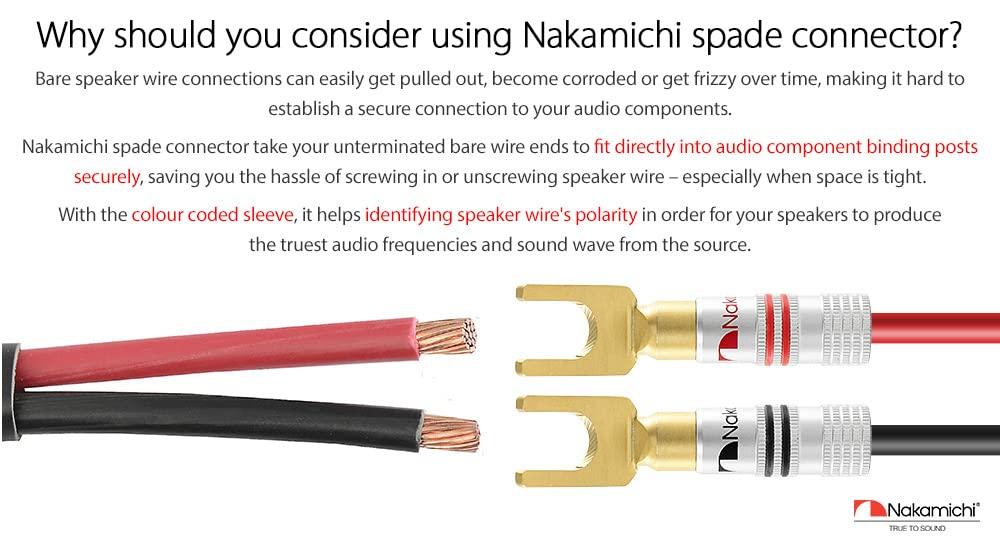 Nakamichi Серия Excel Позолоченные 24K Лопаточные Коннекторы 12-18 AWG 4 мм для Акустического Усилителя Hi-Fi AV Стерео Домашнего Кинотеатра Винтовой Тип 16 шт 8 Пар