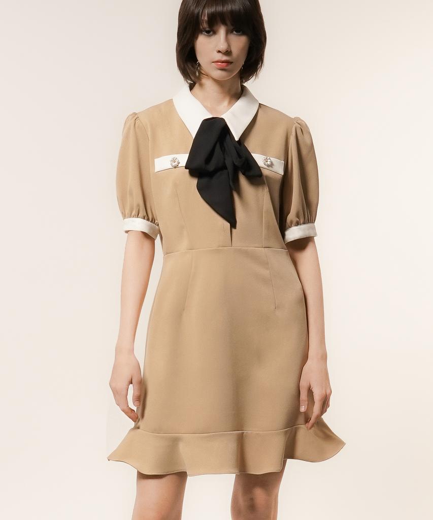 UNTAGE Мини-платье с воротником-матроска из тенсела_Uws-Ss02