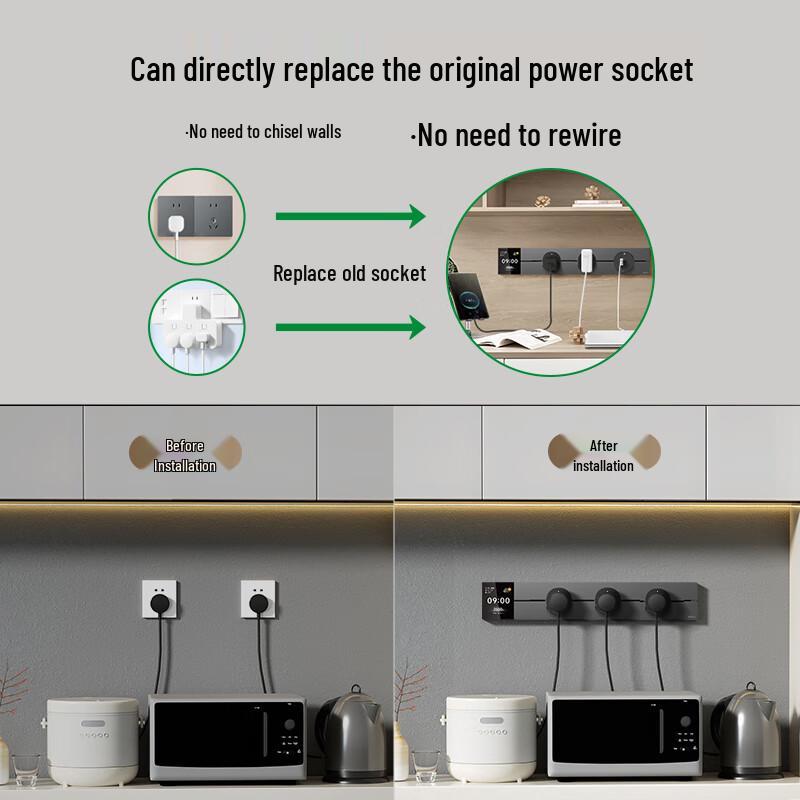 BULL Master Smart Screen Track Power Strip with App Control