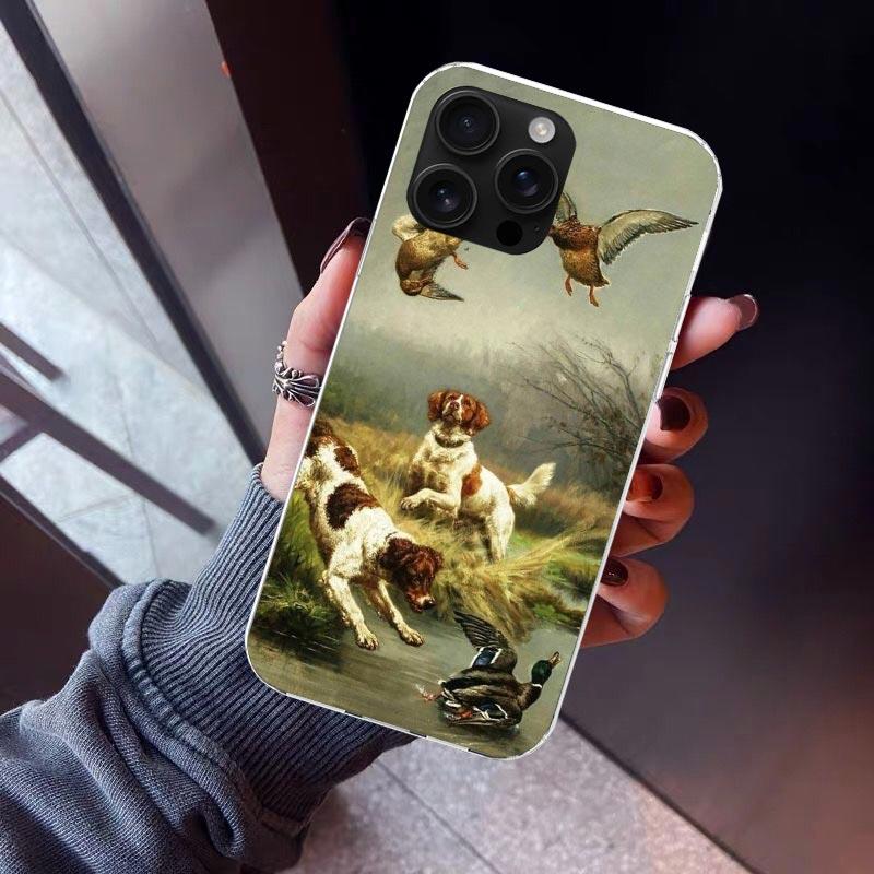 Hunter Dog Hunting Phone Case For iPhone 17 Air 11 13 Mini 14 15 Plus 16 12 Pro Max 16E SE 7 8 Pattern Soft TPU Back Cover 17 A
