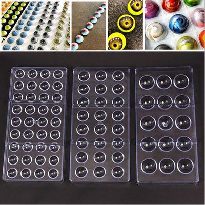 3D форма для шоколада, поликарбонатная сфера, шарик, толстые формы для торта, форма для шоколада