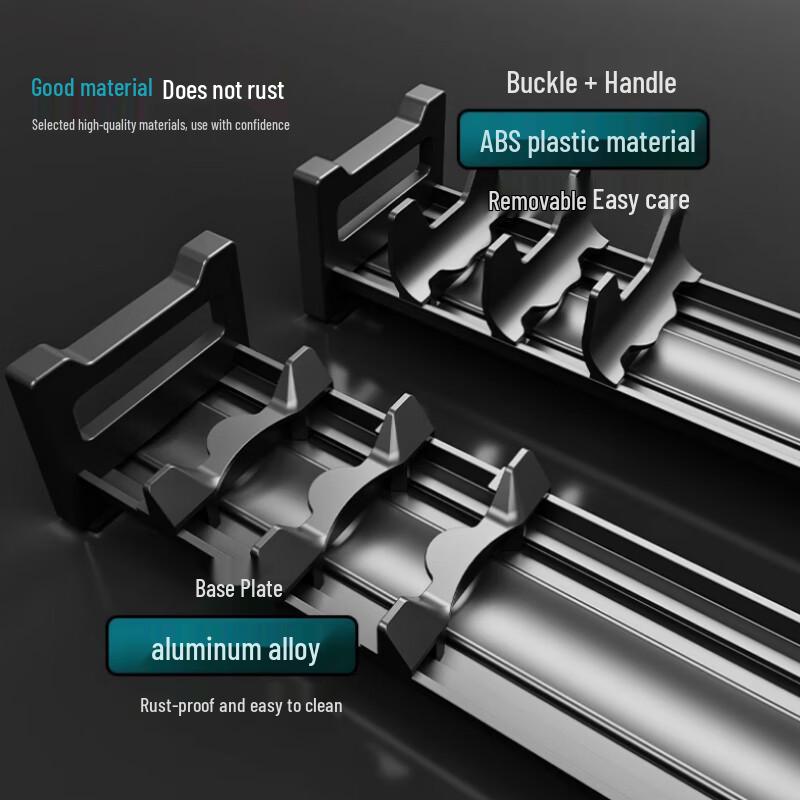 Yunshuang Кухонный органайзер для посуды с выдвижным ящиком из алюминиевого сплава - 46 см