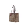 Coach City 33 Classic Monogram Tote Bag Women Tote Khaki Deep-Berry-Red 5696-IMRSF