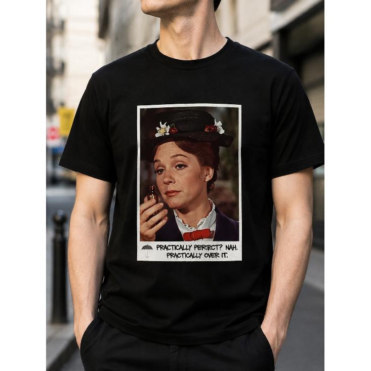 Men's Graphic T-Shirt Featuring Vintage Movie Character With Funny Quote, Short Sleeve Crew Neck Soft Cotton Tee For Casual Daily Wear