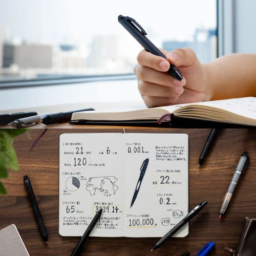 Pentel Ballpoint Pen Gel Ink Energel Knock Type Limited Black Colors 0.7mm Black Shaft BL77A-6 6 Color Set