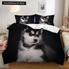 Husky Dog Bedding Set King Queen Size Funny Pet Puppy Duvet Cover for Kids Boys Girls Cute Animal 2/3pcs Polyester Quilt Cover