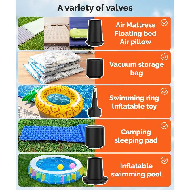 New ETENWOLF AIR 3 Small Electric Air Pump Camping Light 2600mAh Wireless Outdoor Pump Air Mattress Pool Floats Sleeping Pads