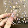 1pc Floral Nail Stickers Decals Gold Foil Flower Self-Adhesive Nail Stickers For DIY Manicure Salon Decor
