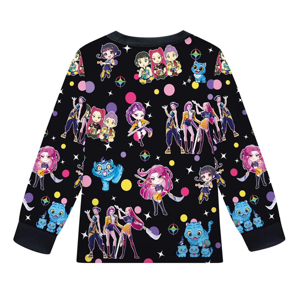 Children's Fashion Suit Skirt Round Neck Long Sleeve Top Pants