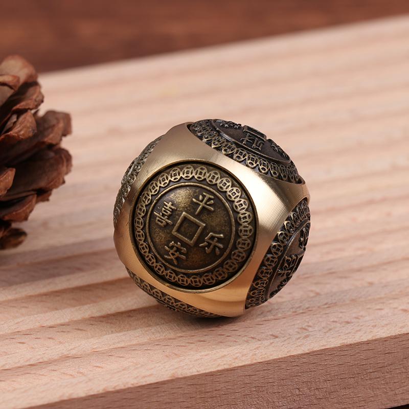 Латунный кубик-спиннер с шестью сторонами, вращающийся сферический ручной спиннер, игрушки для снятия стресса в китайском стиле, игрушка-антистресс для взрослых