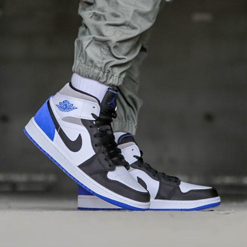 (GS) Air Jordan 1 Mid SE 'Royal Black Toe' Детские BQ6931-102